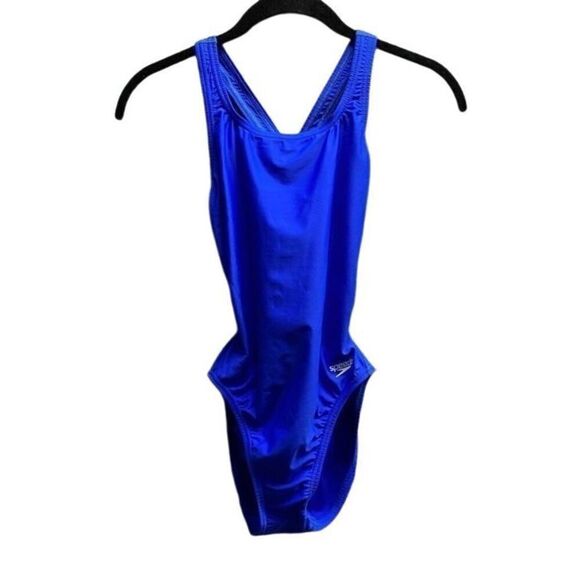 Speedo women’s PowerFlex Eco performance flex blue one piece swimsuit S/6 - Picture 2 of 5